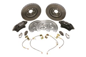 Ford Mustang Brake Kit - Front + Rear - Ford Racing - 14 in. Front Rotors + 4-Piston Calipers + SVT Rear Pads - `05-`14